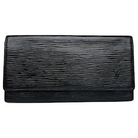 Cartera vintage Louis Vuitton en cuero Epi Y2K Negro Plata