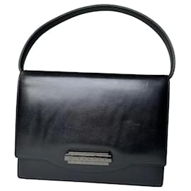 Sac à bandoulière en cuir vintage Givenchy Y2K Noir Argent
