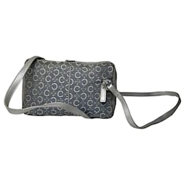 Borsa a tracolla vintage Celine in tela Macadam Y2K Grigio Crema - Céline
