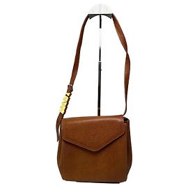 Borsa a tracolla vintage Courreges in pelle testurizzata Tan Gold Y2K