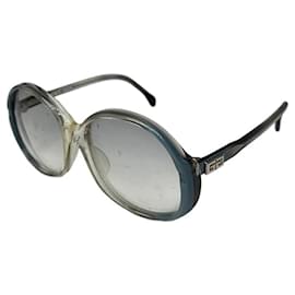Gafas de sol vintage Givenchy de acetato Y2K Azul Plata