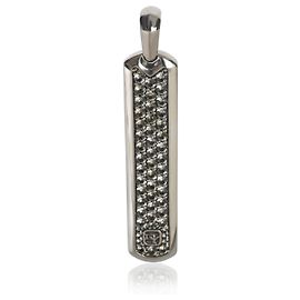 Pendente Dog Tag in argento sterling e zaffiro David Yurman