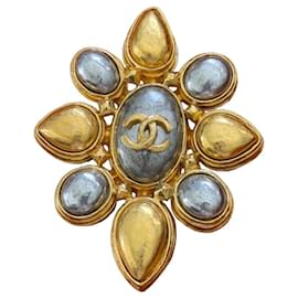 Spilla Chanel Vintage Fiore Oro e Argento