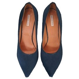 Dries Van Noten Décolleté in pelle di vitello blu
