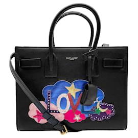 Saint Laurent Sac de Jour LOVE Applique Shoulder Bag