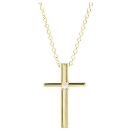 Tiffany & Co Collana Croce in Oro 18K Tiffany con Diamante