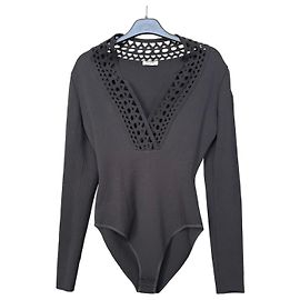 Alaïa Body de malla Vienna - Negro