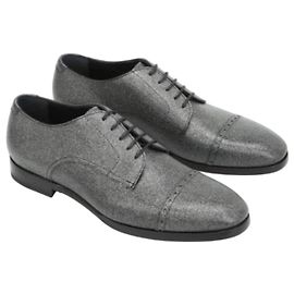 Jimmy Choo Scarpe Derby in pelle grigia glitterata