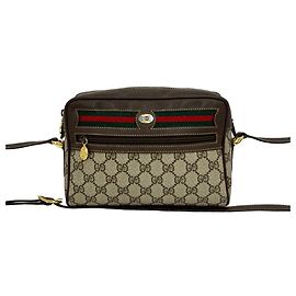 Borsa a tracolla in pelle Gucci Vintage Sherry Line GG Logo Hardware
