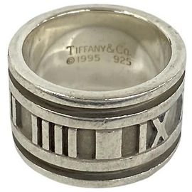 Tiffany & Co Anello Atlas largo di Tiffany in argento sterling 925