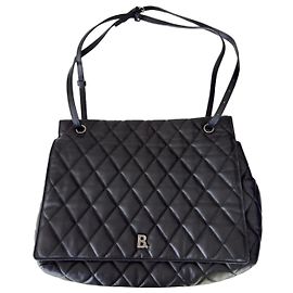 Balenciaga Touch B Bolsa de mão em couro preto acolchoado