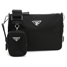 Borsa a tracolla nera da uomo Prada