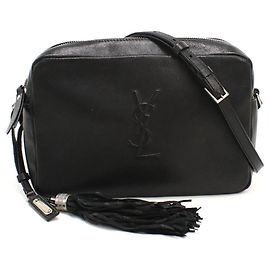 Borsa a tracolla in pelle nera Saint Laurent