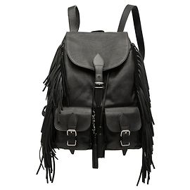 Saint Laurent Festival Rucksack aus schwarzem Kalbsleder