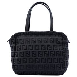 Borsa a mano Fendi in tela Zucchino nera