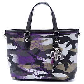 Dior Purple Anselm Reyle Mini Canvas Camouflage Shopping Tote