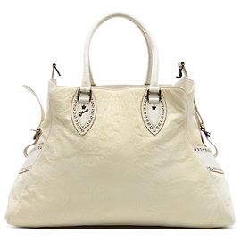 Fendi Etniko Du Jour Handtasche aus weißem Leder, Large