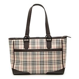 Burberry Beige House Check Canvas Tote