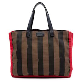 Tote Simply Shopping in tela Pequin marrone Fendi