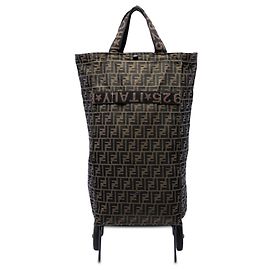 Fendi Brauner Zucca Canvas Faltbarer Jolly Trolley mit Rollen