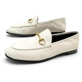 MOCASSINI GUCCI BIT 414998 PELLE CREMA 39.5 IT 40 FR