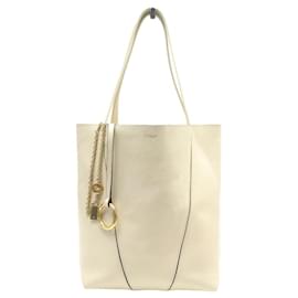 BORSA TOTE CHLOE SPIN MEDIA IN PELLE GRAIN BEIGE 2025 - Chloé