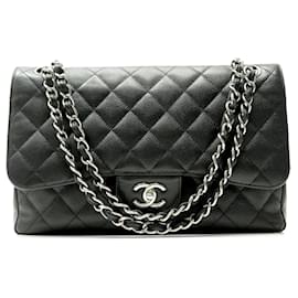 BORSA CHANEL CLASSIC TIMLESS JUMBO IN PELLE CAVIAR MATELASSÉ NERO