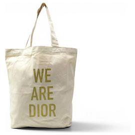 Christian Dior SAC A MAIN DIOR CABAS WE ARE DIOR 70E ANNIVERSAIRE VIP TOILE ECRUE TOTE HAND BAG