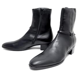 NUOVE STIVALETTI SAINT LAURENT VLAD 802358 44.5 IN PELLE NERA