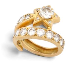 Autre Marque SCHIESSENDER STERN DIAMANTRING 3.5CT 54 18K GELBGOLD 10.17G