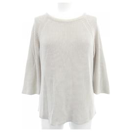 Top de punto de seda Hermès beige