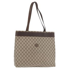 GUCCI GG Supreme Tote Bag PVC Beige 41 02 109 Auth bs35186