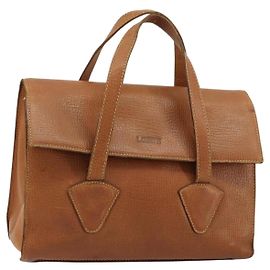 LOEWE Handtasche Leder Braun Gold Auth bs35163