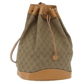 Borsa a Spalla GUCCI GG Canvas Beige Oro Autentica 176405