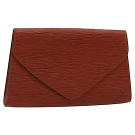 Clutch LOUIS VUITTON Epi Art Deco Marrone M52633 LV Auth BA12822