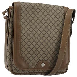 Borsa a Spalla GUCCI Diamante Tela Cuoio Marrone Argento 295679 Auth ka4421
