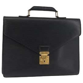 LOUIS VUITTON Epi Serviette Conseiller Business Bag Black M54422 LV Auth BA12699