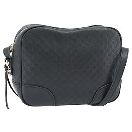 Borsa GUCCI Micro GG Canvas Guccissima in pelle nera e oro 449413 Auth 165255