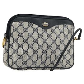 Borsa a tracolla GUCCI GG Supreme PVC Navy Gold 97 02 068 Auth 181211