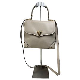 Bolsa de ombro em couro trançado vintage Bottega Veneta Creme Dourado