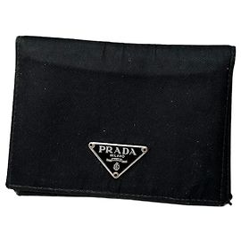 Portafoglio in nylon vintage Prada nero argento