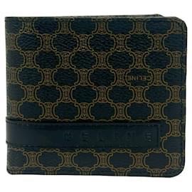 Cartera de cuero con patrón de logotipo Celine Macadam Blazon - Céline