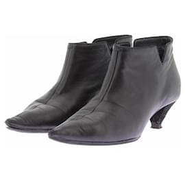 Schwarze Lederstiefeletten - Céline