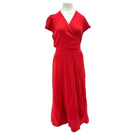 Abito a portafoglio rosso in cotone Baume & Mercier