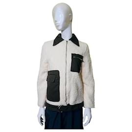 Elleme Paris Teddy-Jacke Weiß/Dunkelgrün - Autre Marque