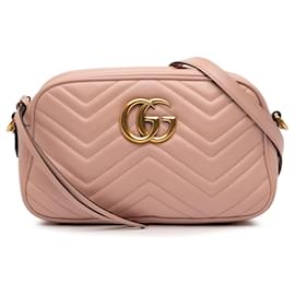 Gucci Pink Small GG Marmont Matelasse Leather Crossbody