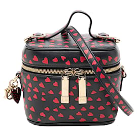 Lady Dior Vanity Case in micro pelle di agnello blu con stampa a cuore