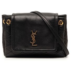 Borsa Nolita Mini in agnello trapuntato nero con monogramma Saint Laurent