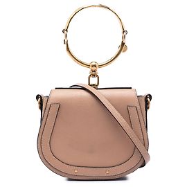 Bolsa tiracolo Nile de couro pequeno rosa Chloé