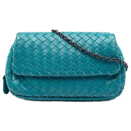 Bottega Veneta Blu Mini Nappa Intrecciato Borsa a tracolla con catena espandibile